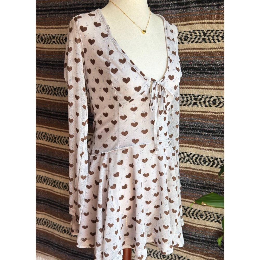 NWT Free People Mini Dress Size Small Sway With Me Flocked Mesh